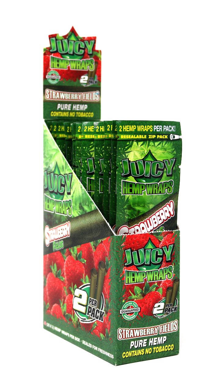 Juicy Jays Strawberry Fields Hemp Wraps Rolling Papers esd-official