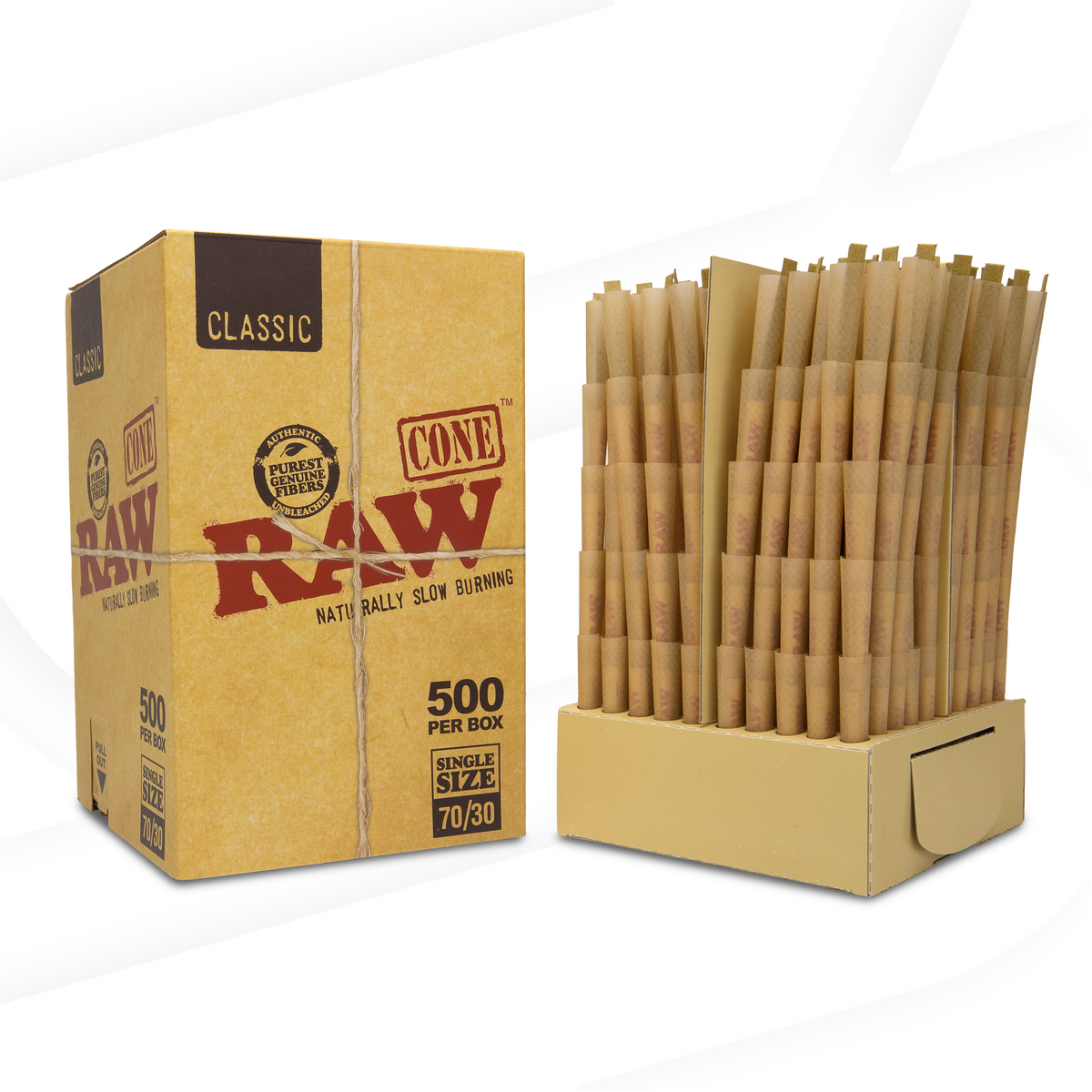 RAW Classic Single Size 70/30 | Bulk Box | 500 Cones RAW Cones RAWT-CNCL-3003 esd-official
