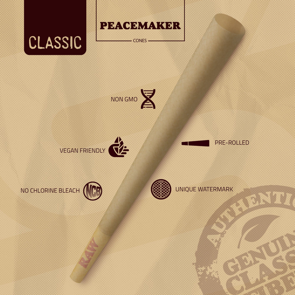 RAW Peacemaker Cones Classic | Larger than King Size RAW Cones esd-official