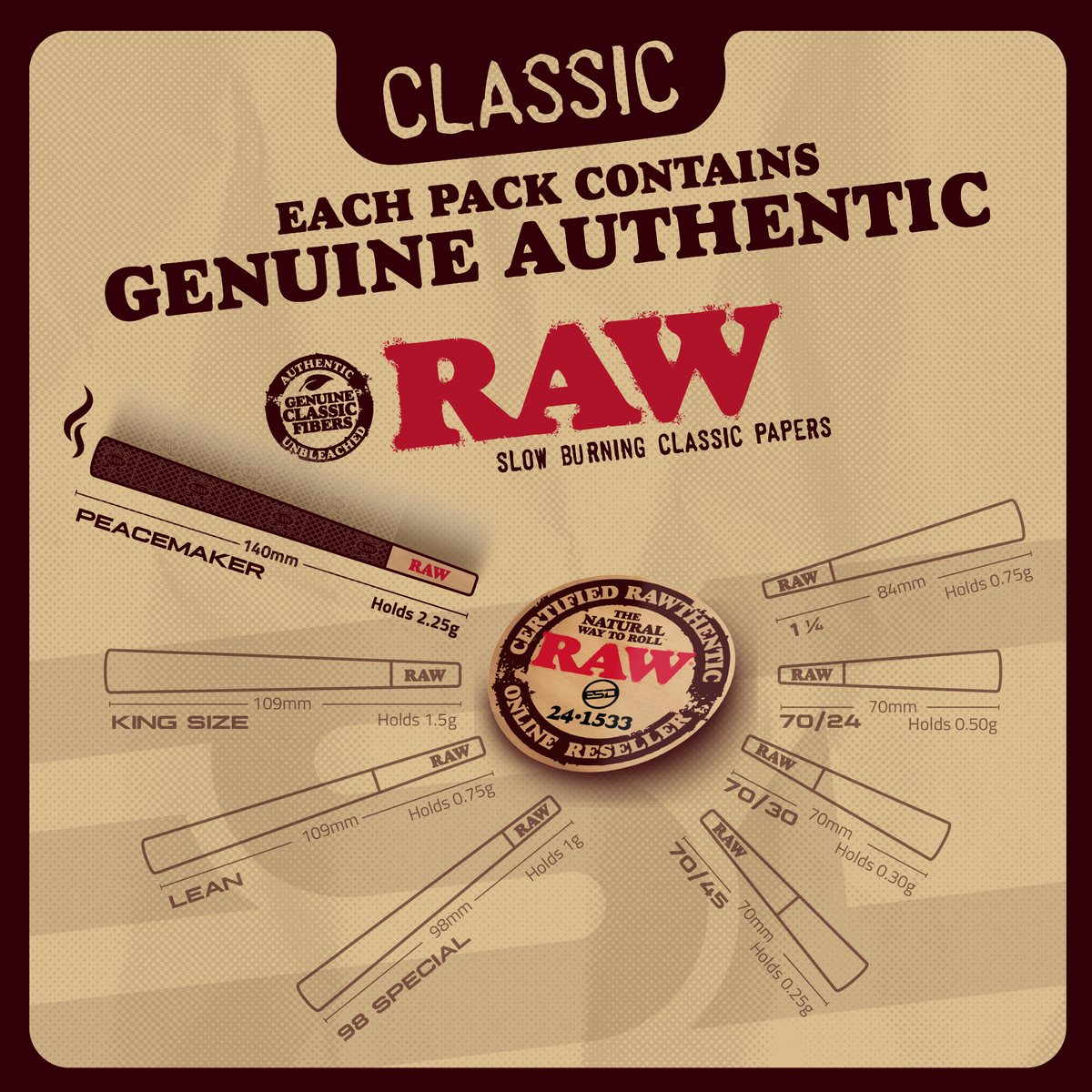 RAW Peacemaker Cones Classic | Larger than King Size RAW Cones esd-official