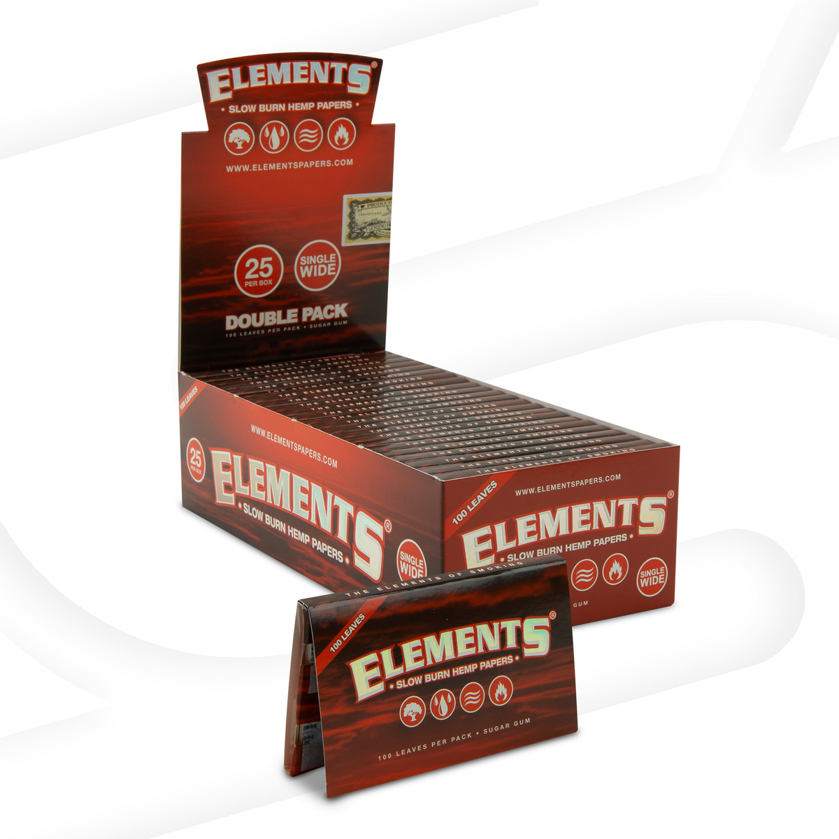Elements Red Single Wide Hemp Rolling Papers Rolling Papers ELE10031-MUSA01 esd-official
