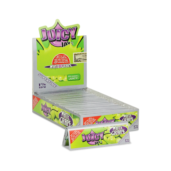 Rolling 1 White Official Juicy Flavored Grape Superfine ESD Papers 1/4 Jays Hemp -