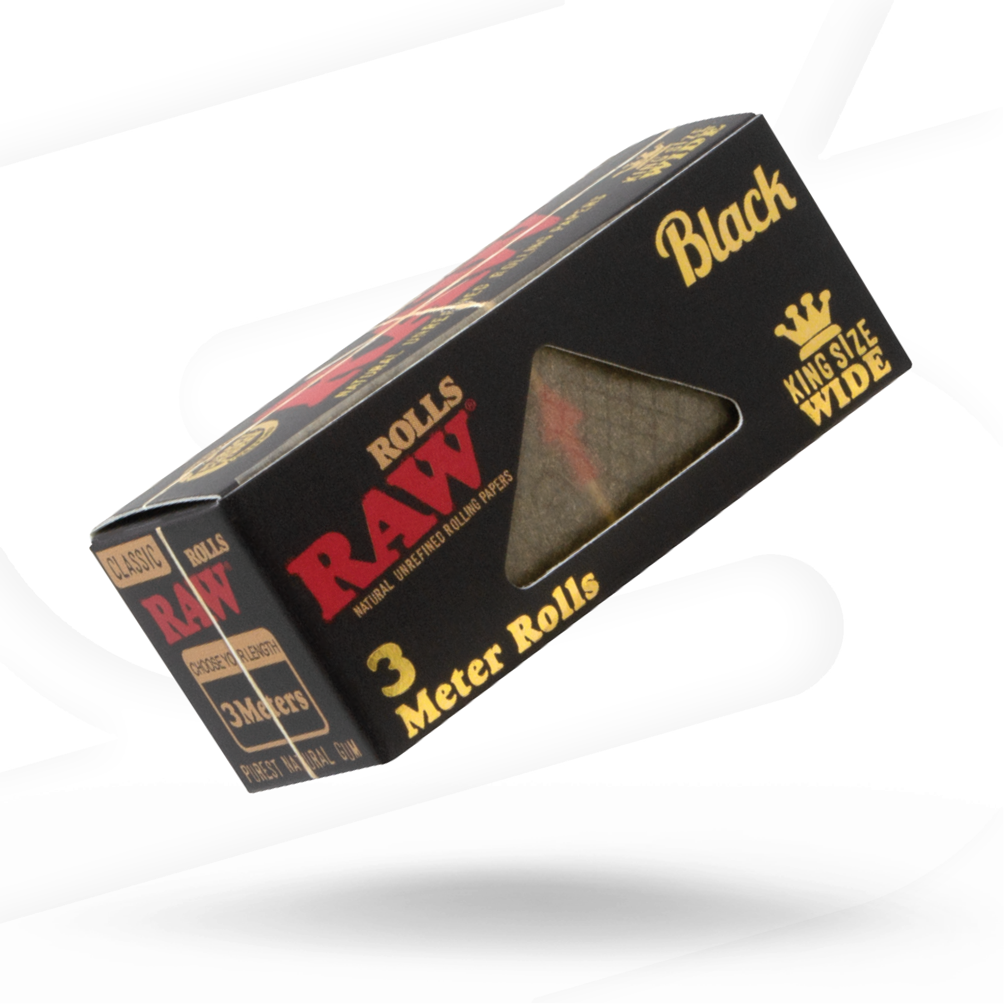 Raw black classic king size wide rolls - 3 meters