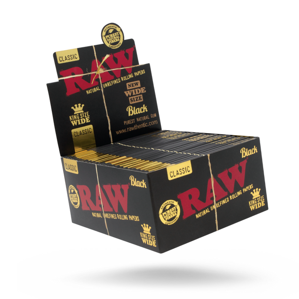 Raw King Size Rolling Papers Black Raws Wide Rolls 3 Meters Esd Official