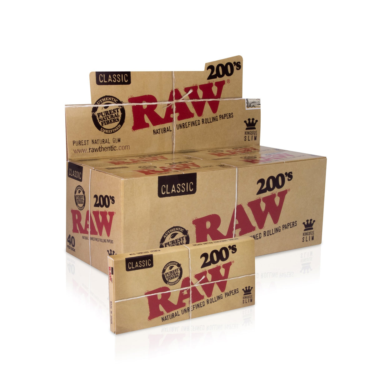 RAW Classic Creaseless King Size Slim Rolling Papers - 200 Rolling Papers WAR00325-MUSA01 esd-official