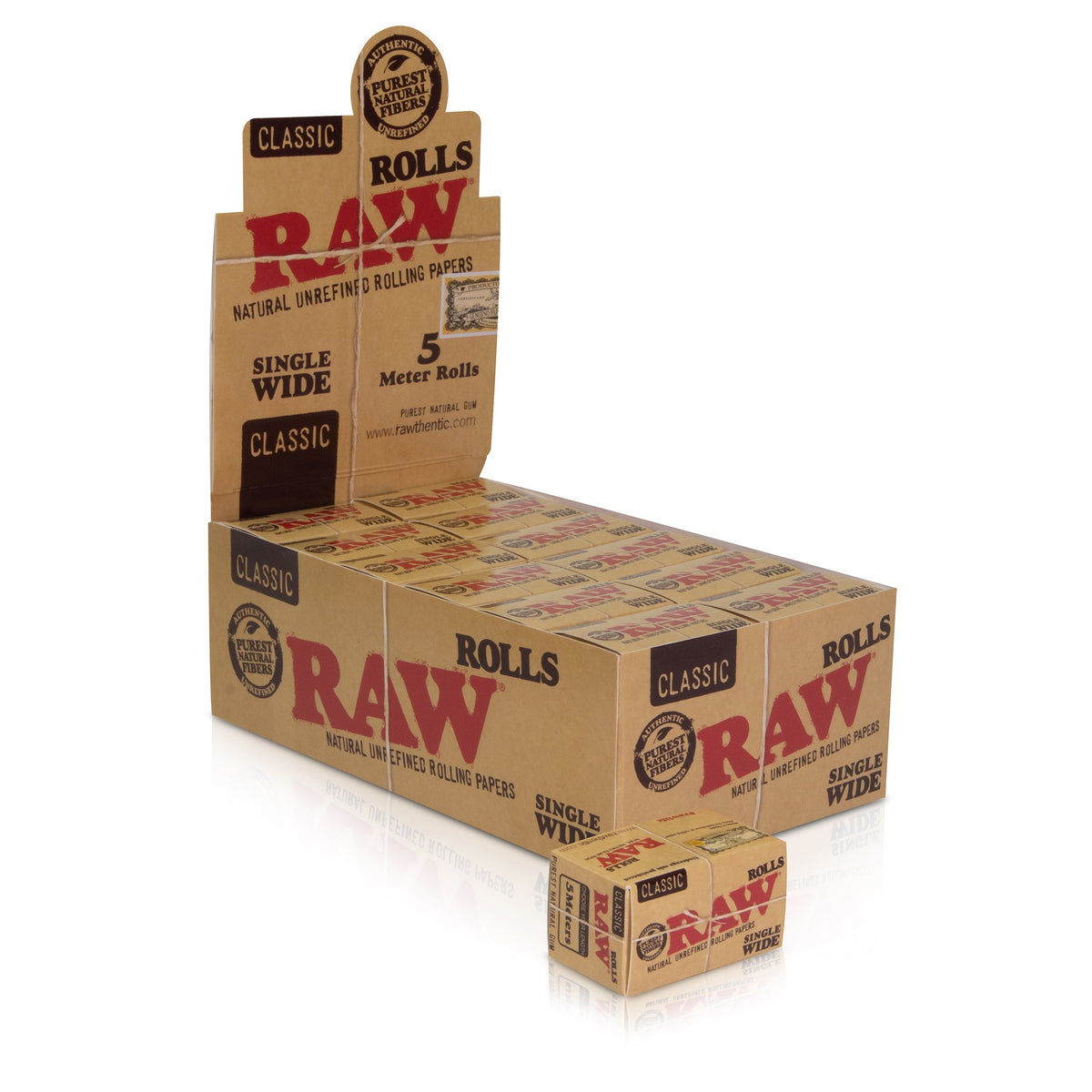 RAW Classic Paper Rolls Single Wide - 5 Meters Rolling Papers WAR00345-MUSA01 esd-official