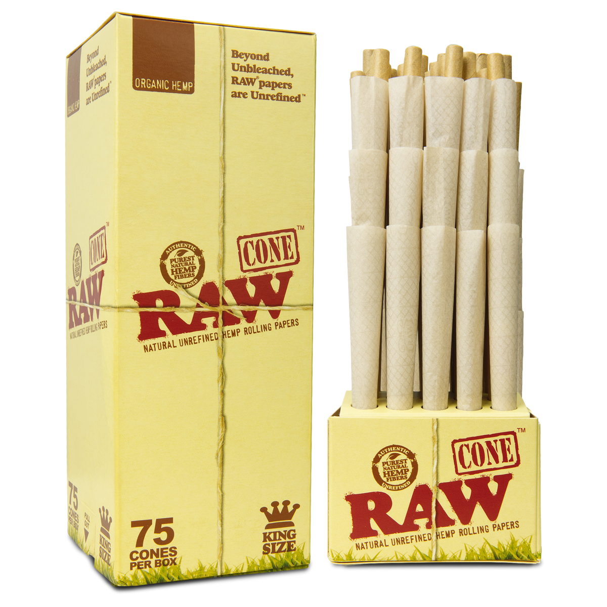 RAW Organic Hemp Cones- 75 Pack RAW Cones esd-official