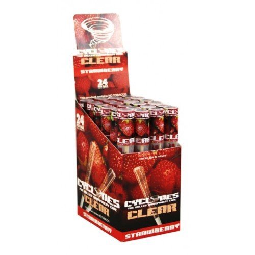 Cyclones Clear Strawberry Flavored Pre Rolled Cones RAW Cones CYCB-CNFL-0003_1/24 esd-official