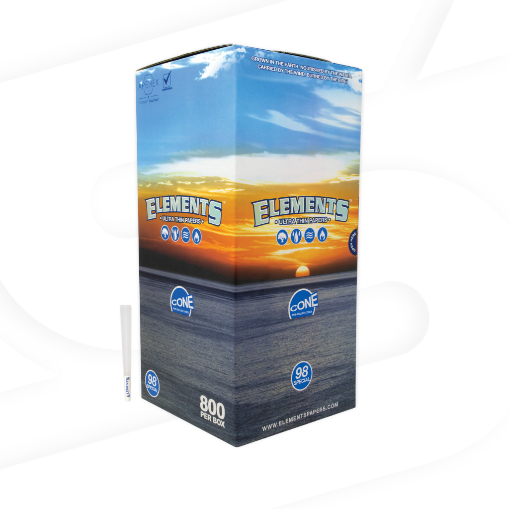 Elements 98 Special Bulk Box | 800 Cones RAW Cones ELET-CNRC-9801 esd-official