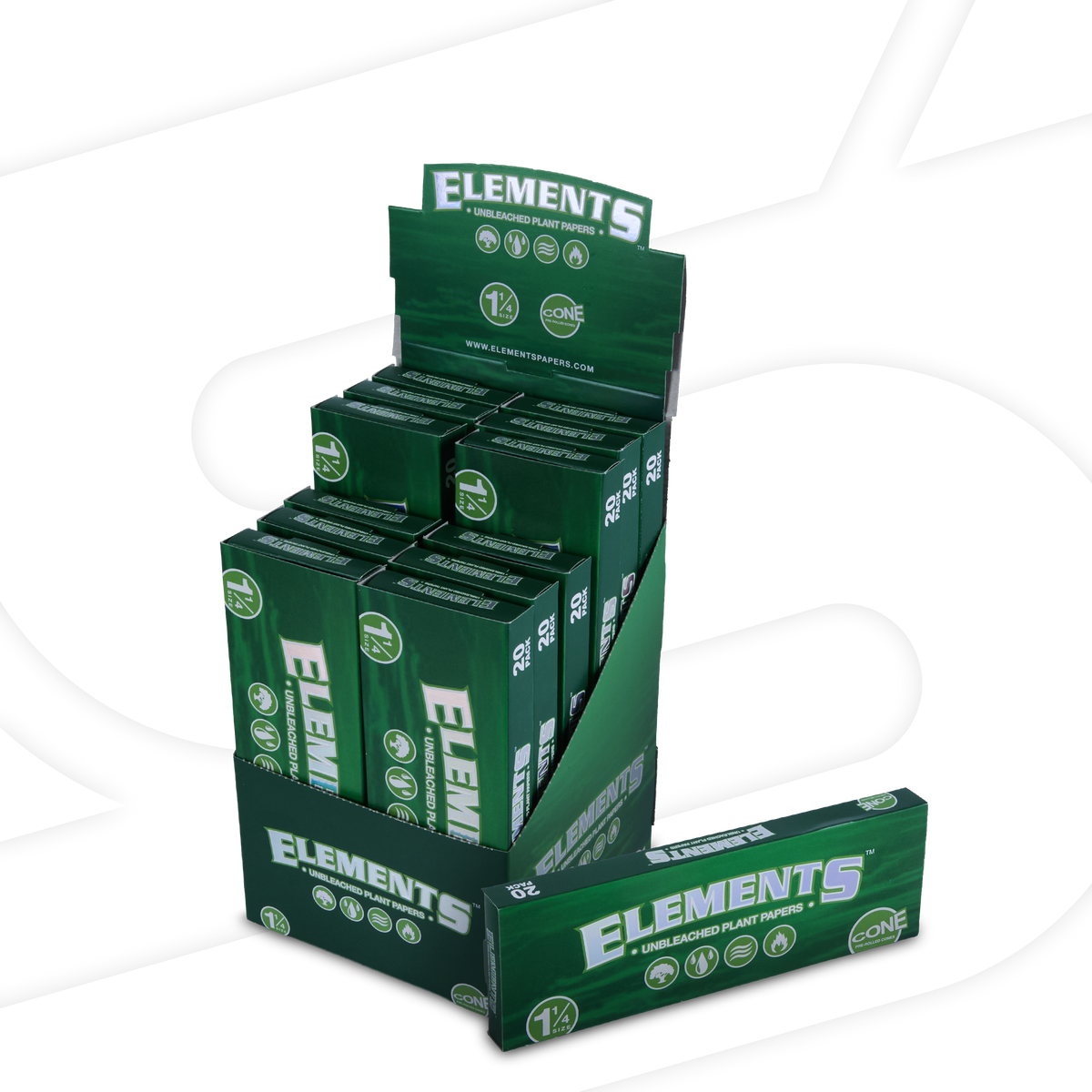 Elements Green Pre Rolled Cones RAW Cones ELEB-CNRC-1403 esd-official