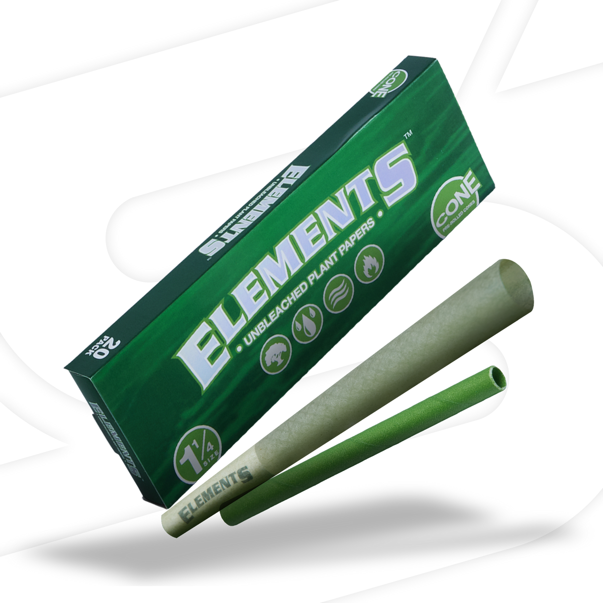 Elements Green Pre Rolled Cones RAW Cones ELEB-CNRC-1403_1/12 esd-official
