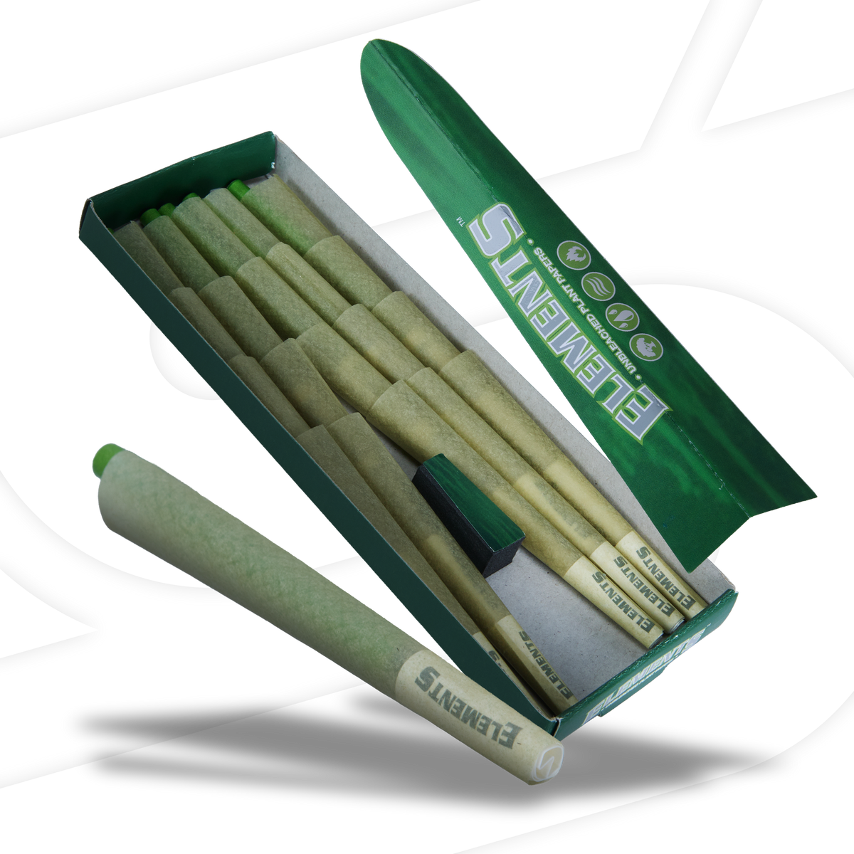 Elements Green Pre Rolled Cones RAW Cones esd-official