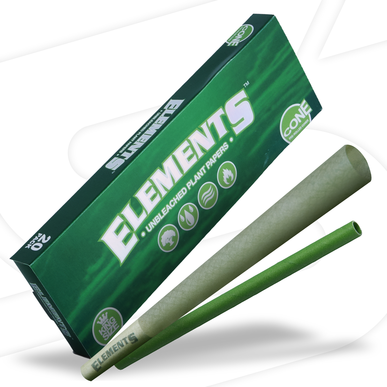 Elements Green Pre Rolled Cones RAW Cones ELEB-CNRC-KS05_1/12 esd-official