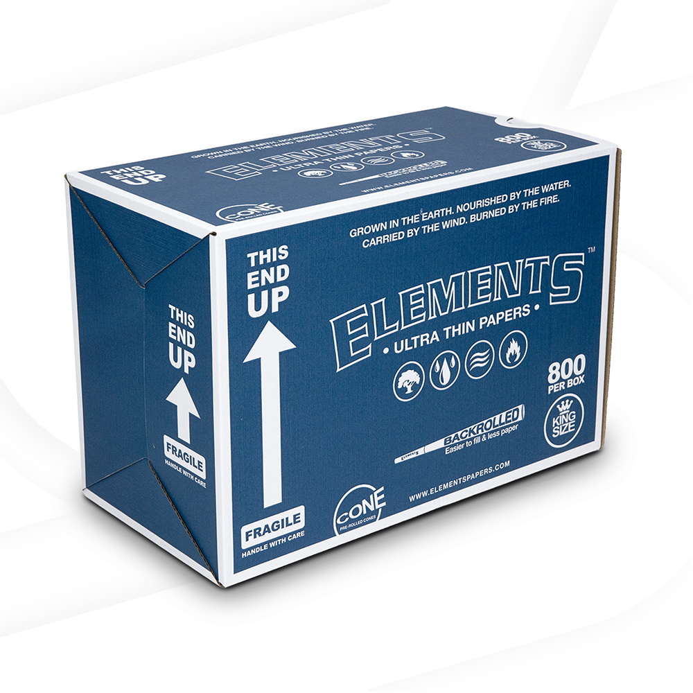 Elements King Size Backrolled Cones | 800 Pack RAW Cones ELET-CNRC-KS02 esd-official