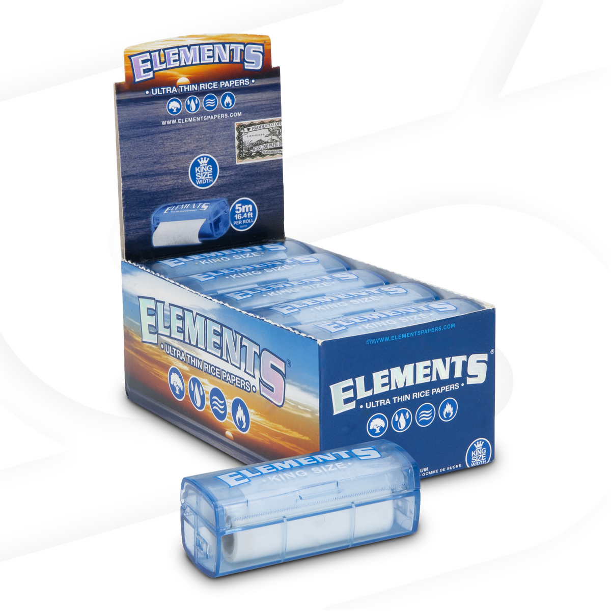 Elements King Size Roll with Dispenser Rolling Papers ELEB-RPRC-KL04_1/10 esd-official