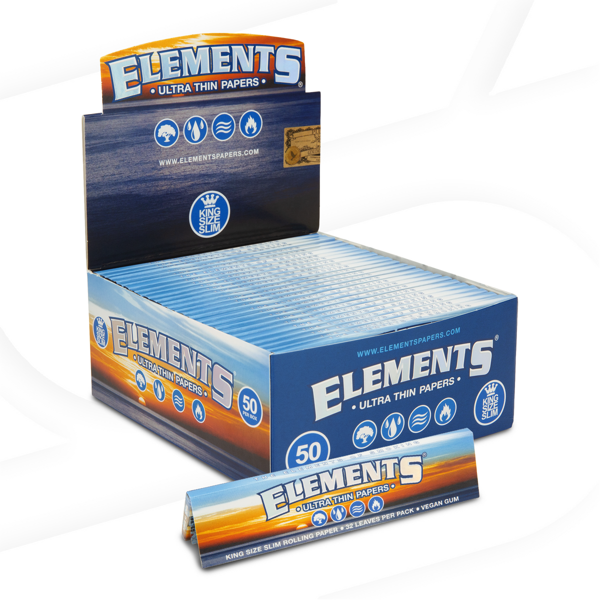 Elements King Size Slim Rolling Papers Rolling Papers ELEB-RPRC-KL03 esd-official