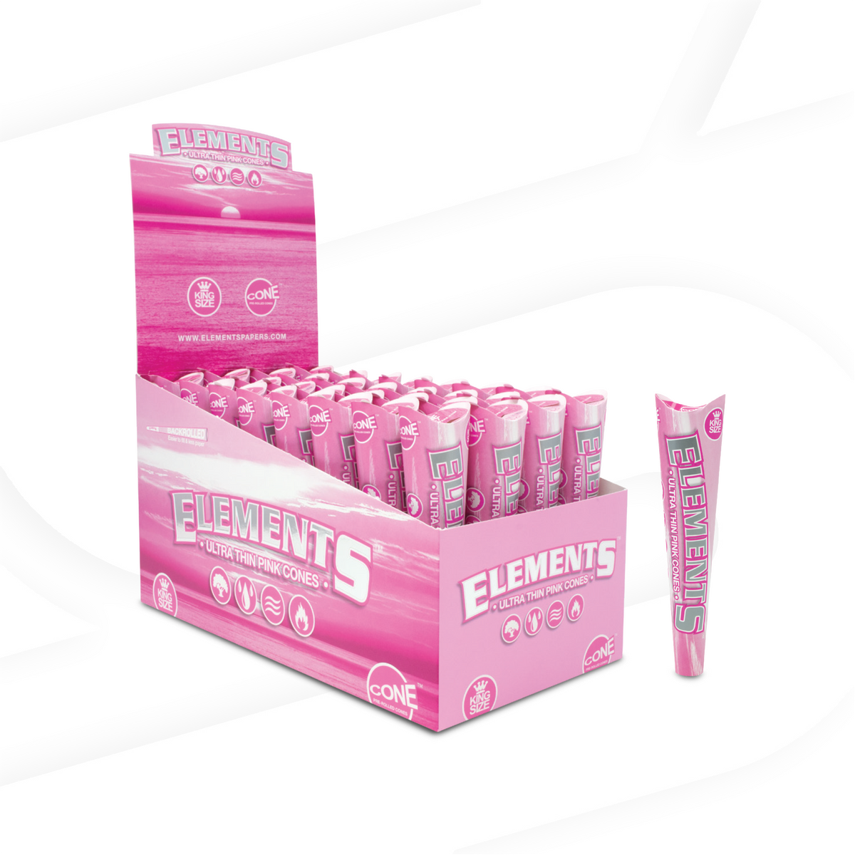 Elements Pink King Size Cones - 3 Pack RAW Cones ELEB-CNPK-KS01_1/32 esd-official