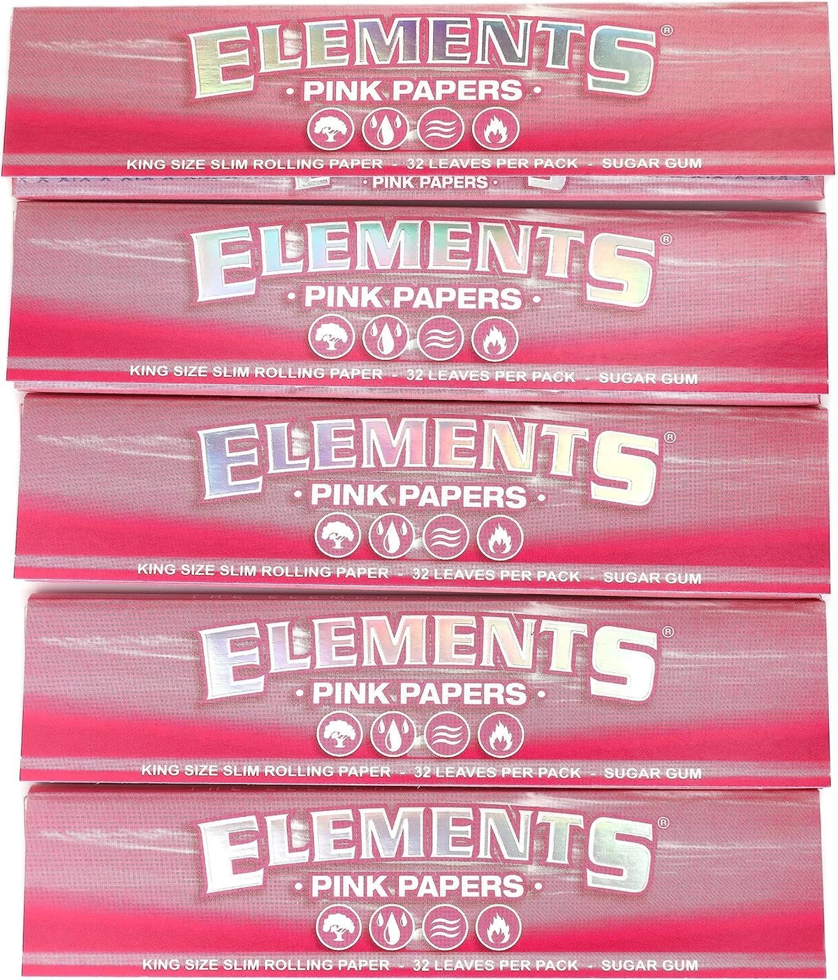 Elements Pink King Size Slim Rolling Papers Rolling Papers ELEK-AAXX-0007 esd-official