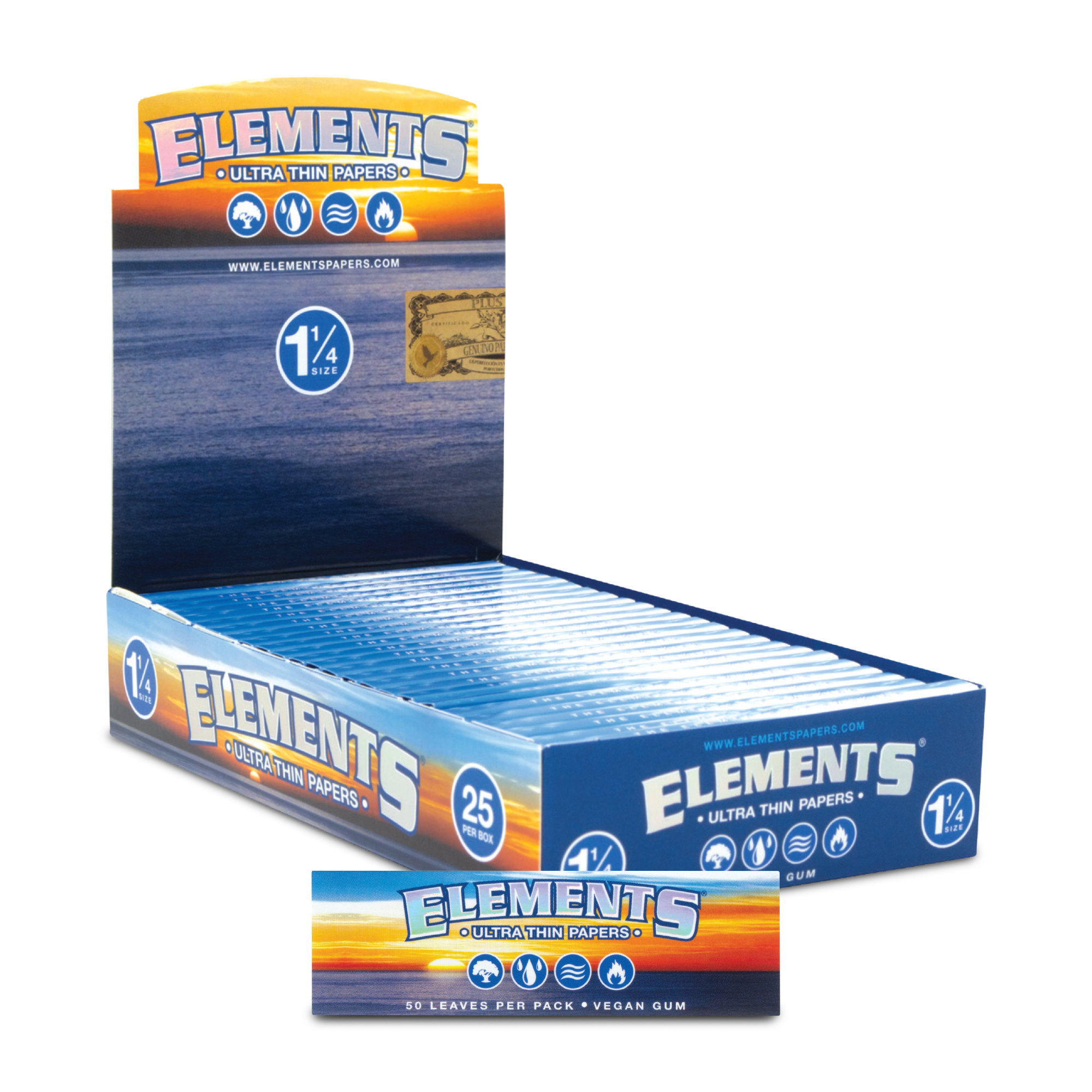 Elements Papers Ultra Thin Rolling Papers 1 1/4 Size