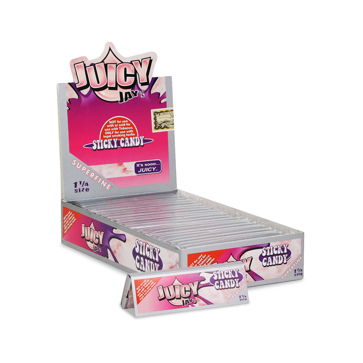 Juicy Jays 1 1/4 Superfine White Grape Flavored Hemp Rolling Papers Rolling Papers JAYB-RPFL-1420 esd-official