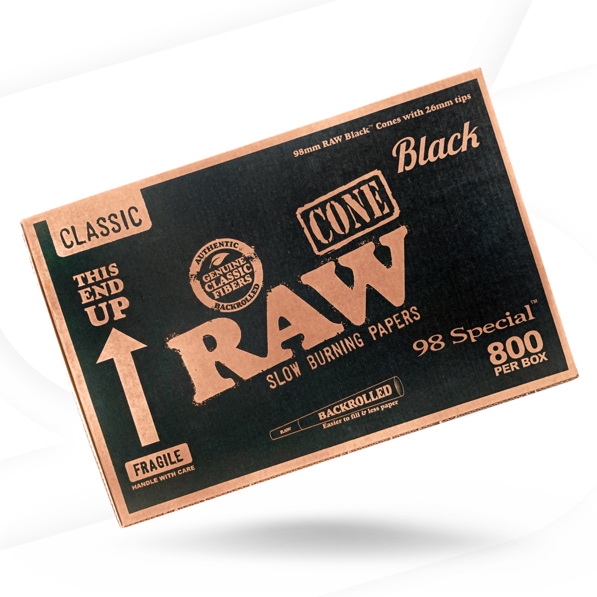 RAW Black 98 Special | Bulk Box | 800 Cones RAW Cones RAWT-CNBK-9801 esd-official