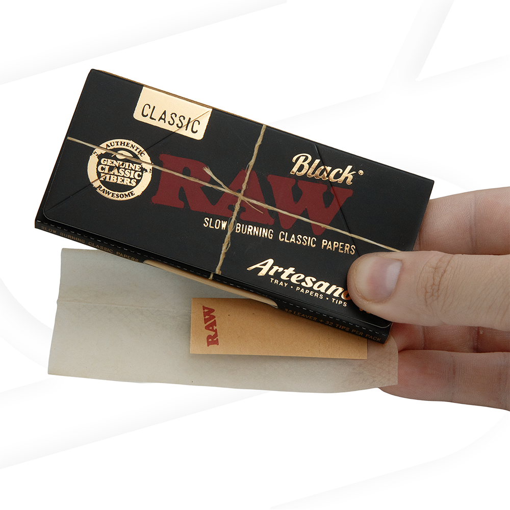 RAW Black Artesano King Size Slim Rolling Papers Rolling Papers esd-official