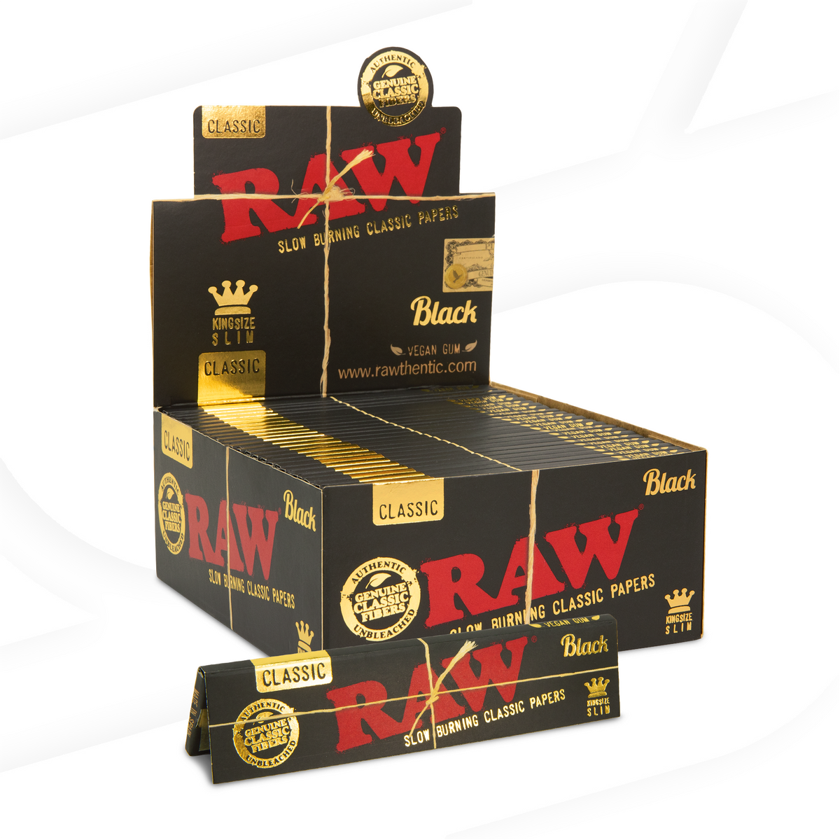 RAW Black Classic King Size Slim Rolling Papers Rolling Papers RAWB-RPBK-KL03 esd-official