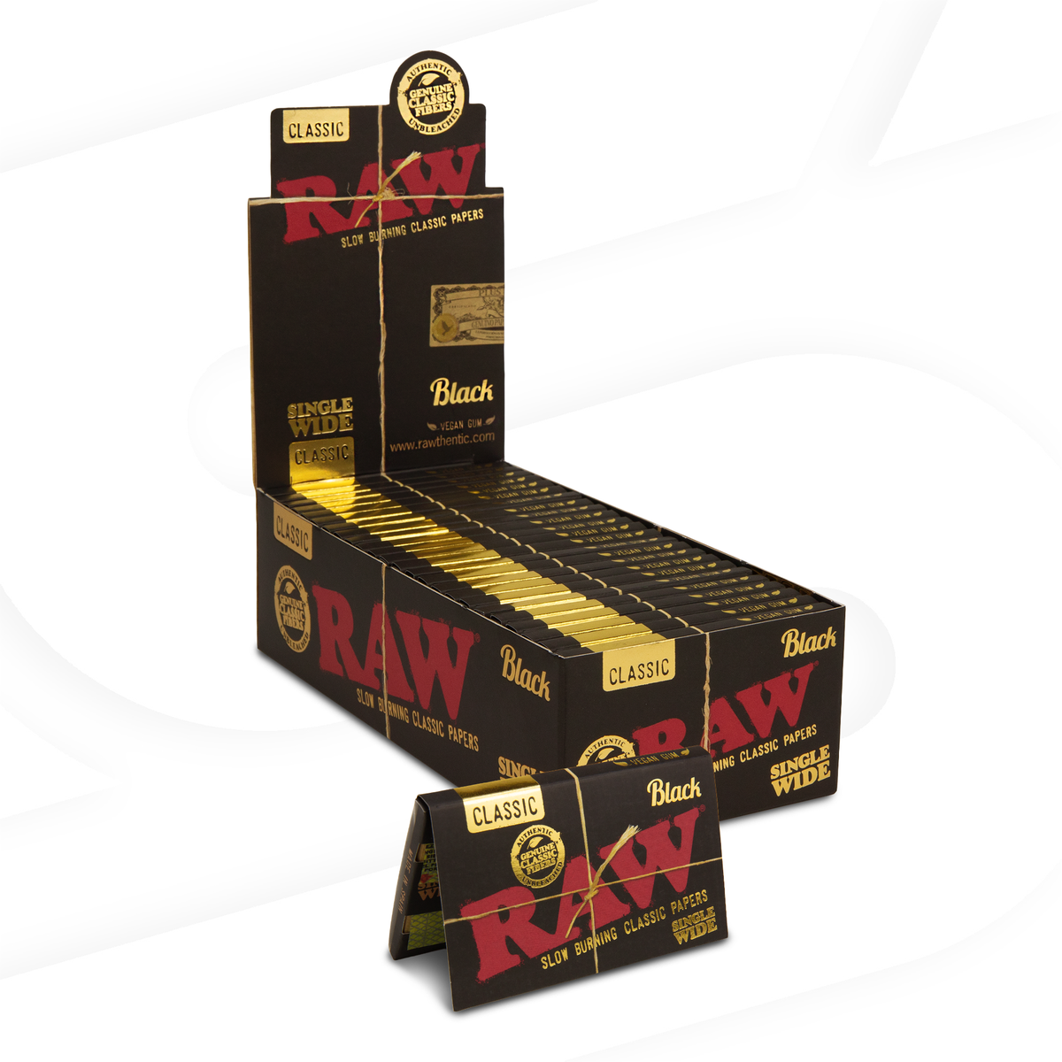 RAW Black Classic Single Wide Rolling Papers Rolling Papers RAWB-RPBK-SW01 esd-official