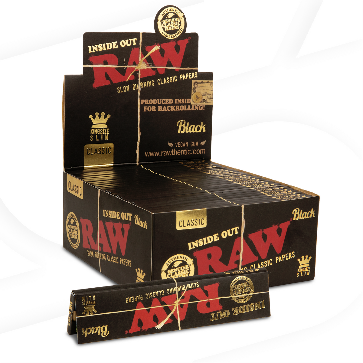 RAW Black Inside Out Classic King Size Slim Rolling Papers Rolling Papers esd-official
