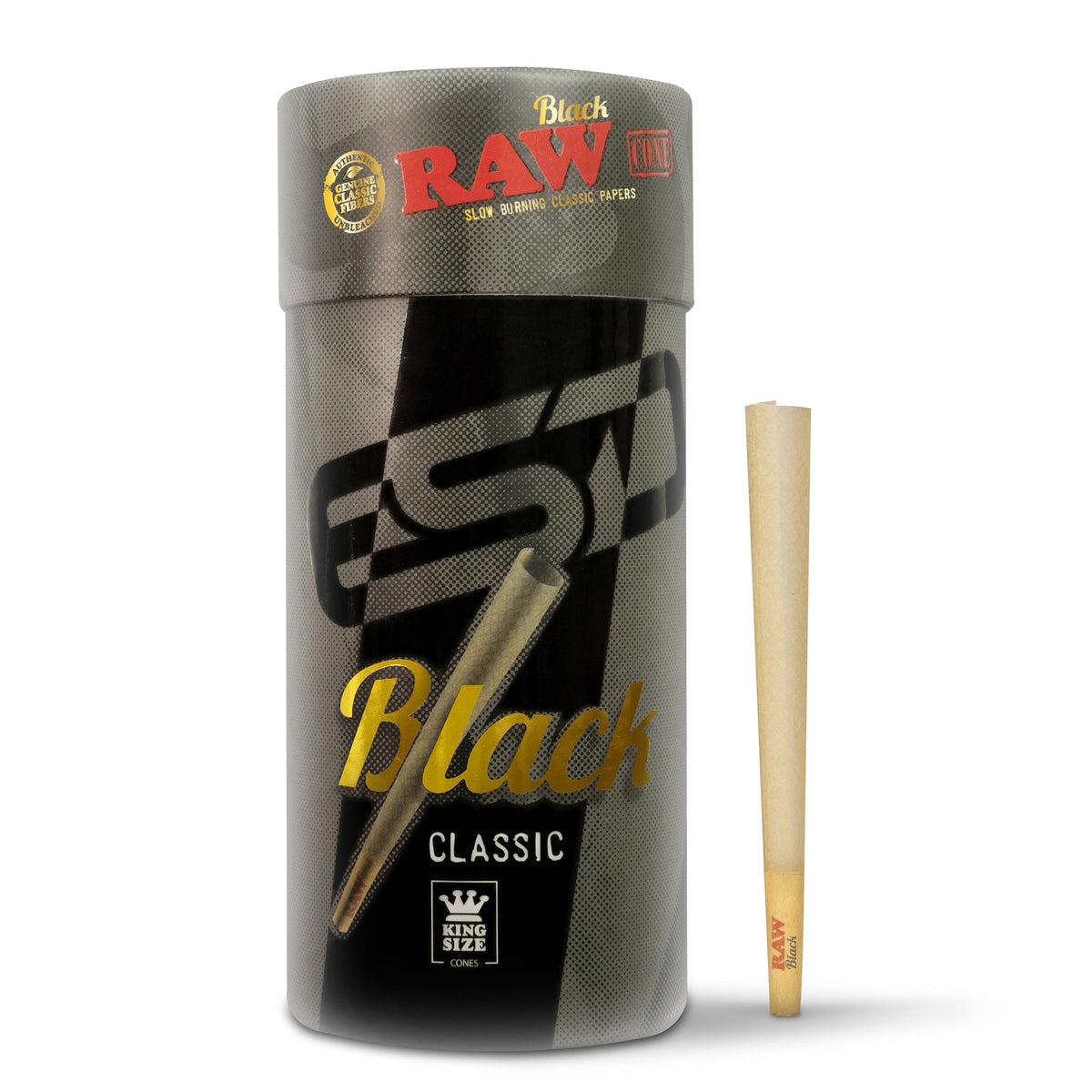 RAW Black King Size Cones RAW Cones RAWR-CNBK-KS02 esd-official