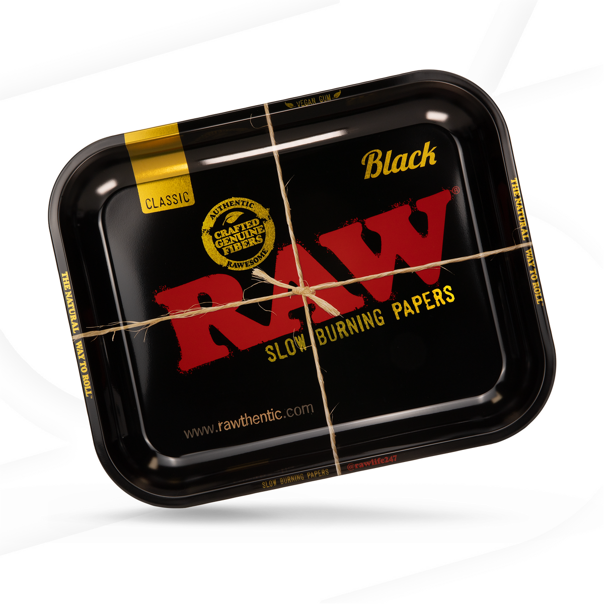 RAW Black Rolling Tray Rolling Trays RAWU-RATC-0L16 esd-official