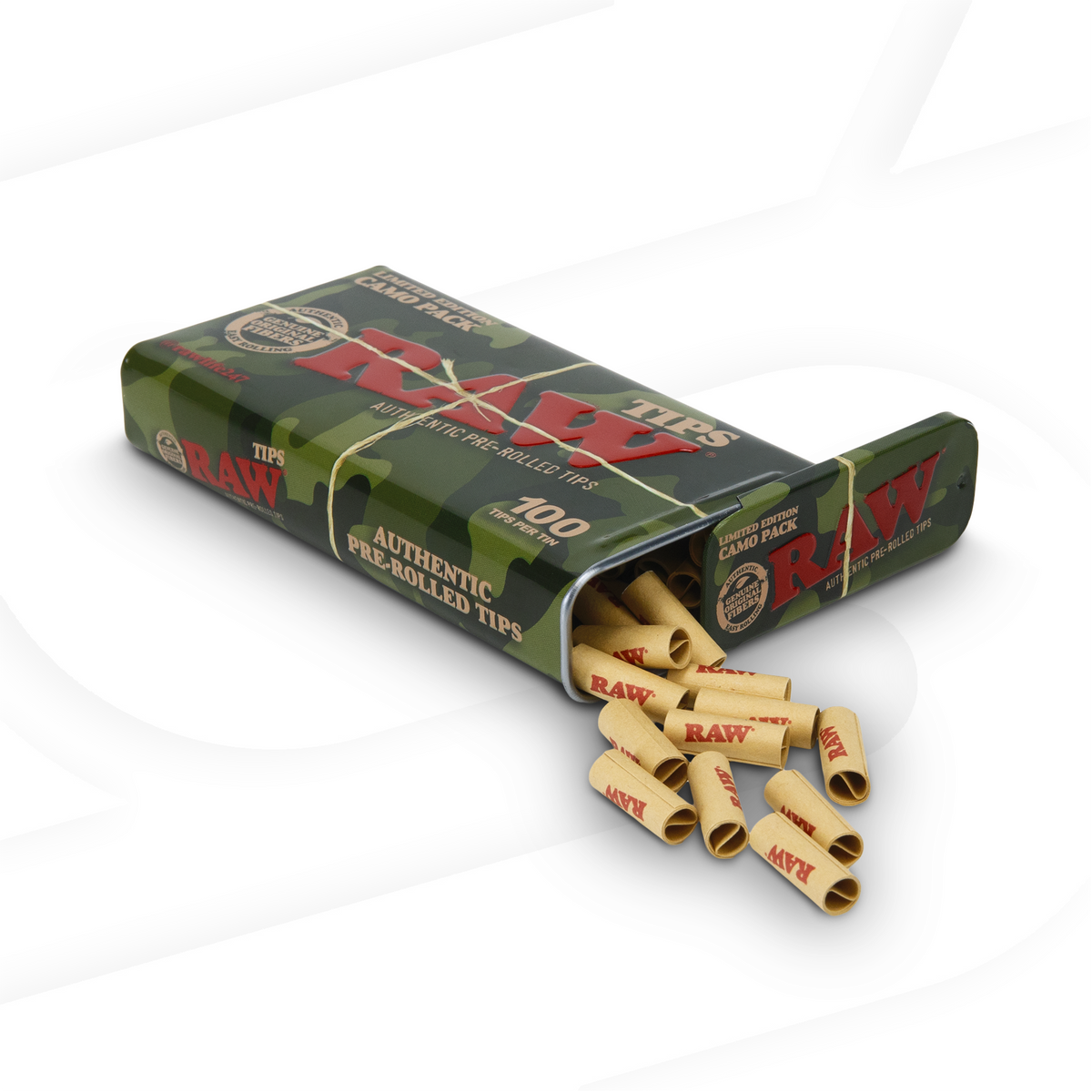 RAW Camo Pre- Rolled Tip Tin Rolling Tips esd-official