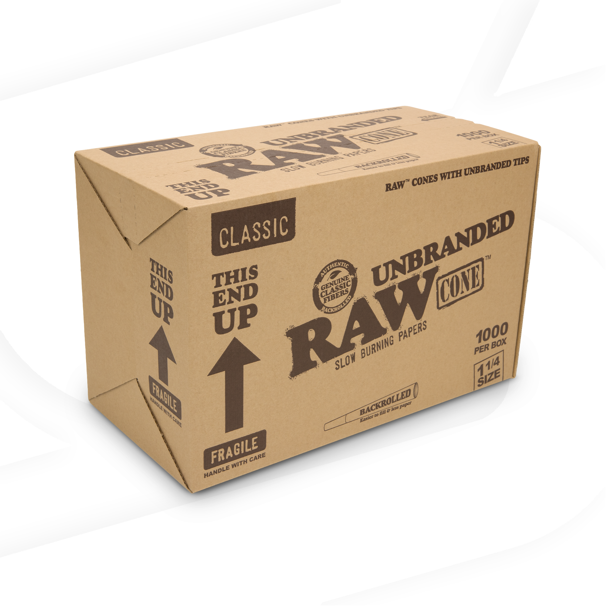 RAW Classic 1 1/4 Cones Unbranded | Bulk Box | 1000 Pack RAW Cones RAWT-CNUB-1401 esd-official