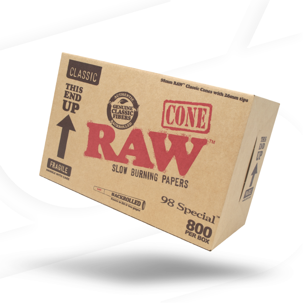 Cone Box RAW Classic 98 Special Cones | Bulk Box | 800 Cones - ESD Official