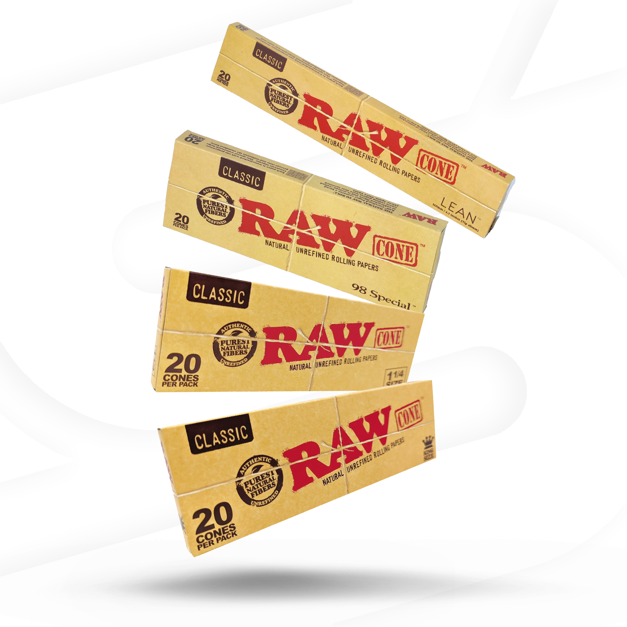 RAW Classic LEAN Cones - Bulk Box Of 800 Pre-Rolled Cones, Factory Sealed