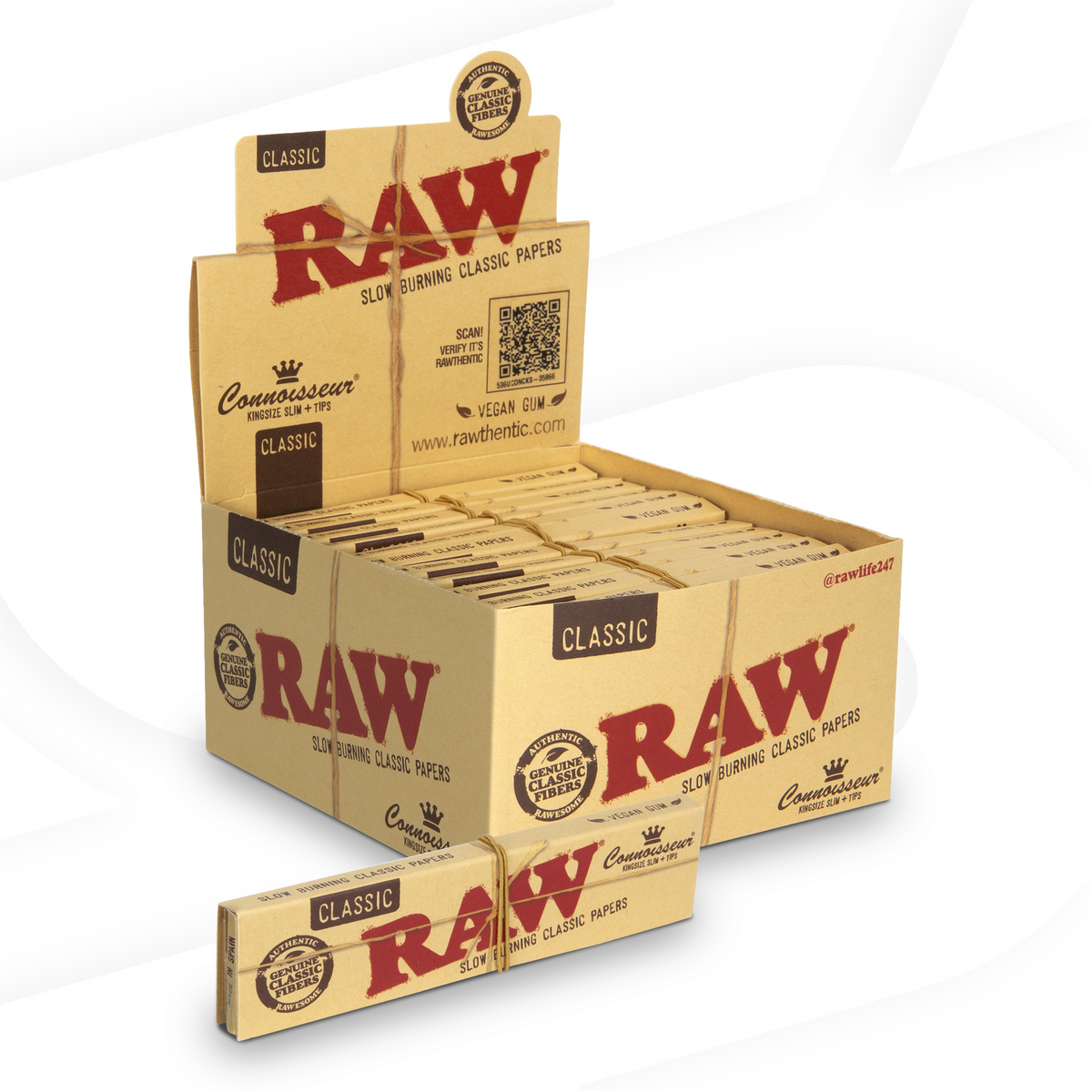 RAW Classic Connoisseur King Size Slim Rolling Papers Rolling Papers RAWB-RPCL-KL02 esd-official
