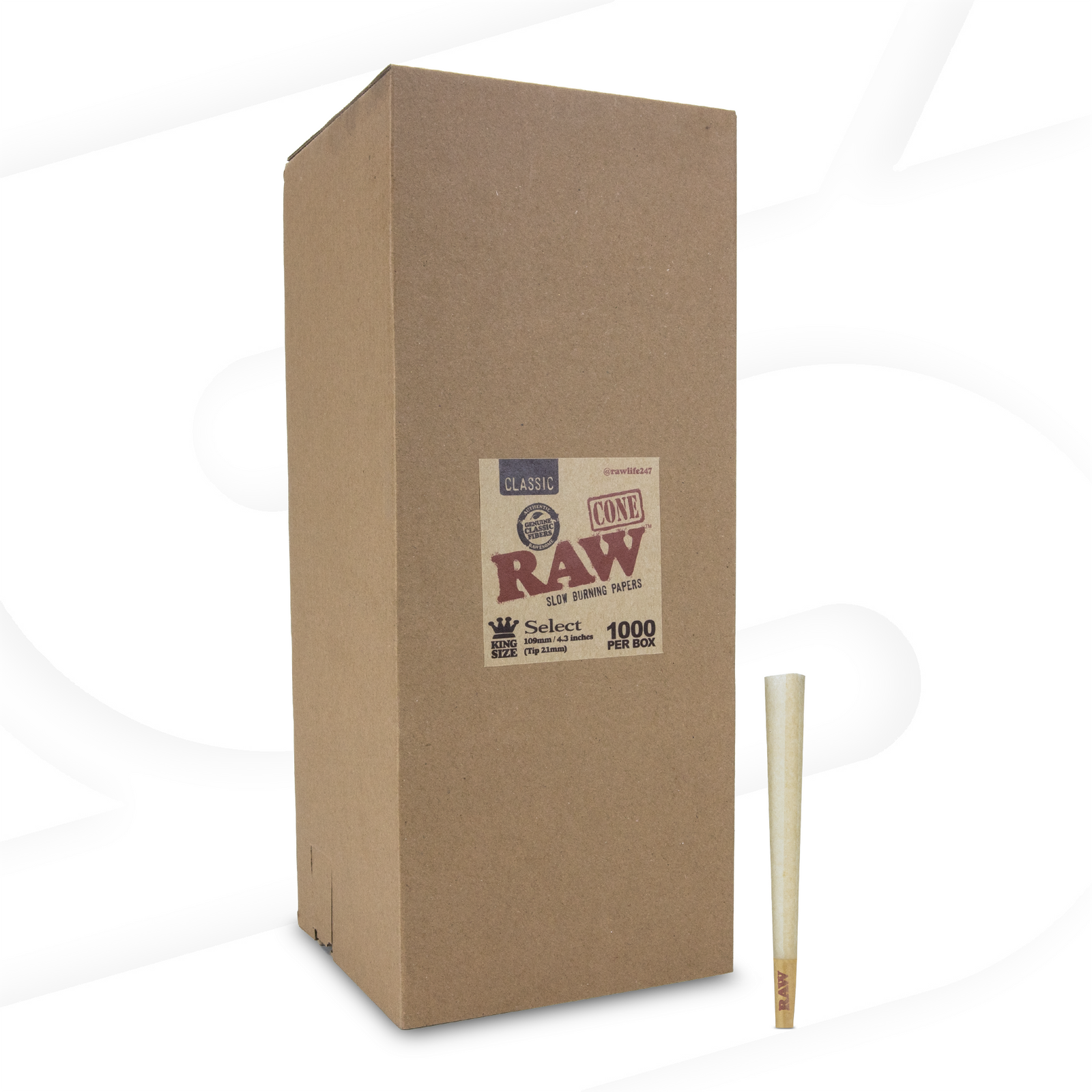 RAW Classic King Size Cones | Bulk Box| 1000 Cones RAW Cones RAWT-CNCL-KS04 esd-official