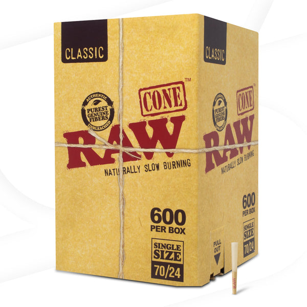 RAW Classic Single Size 70/24 Bulk Box 600 Cones ESD Official