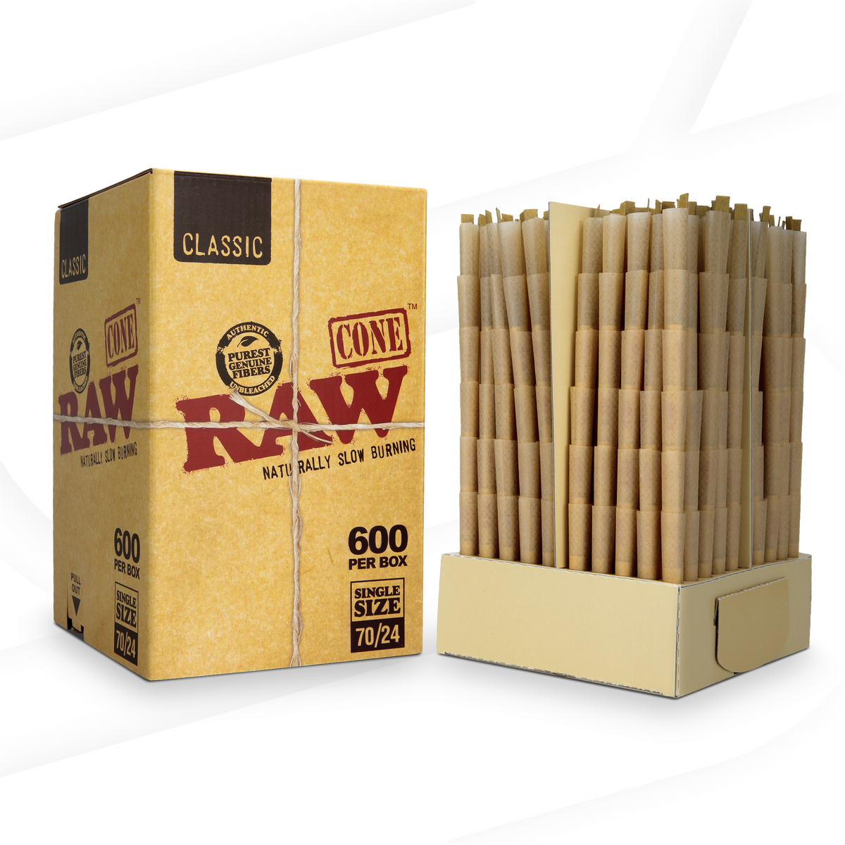 RAW Classic Single Size 70/24 | Bulk Box | 600 Cones RAW Cones RAWT-CNCL-2403 esd-official