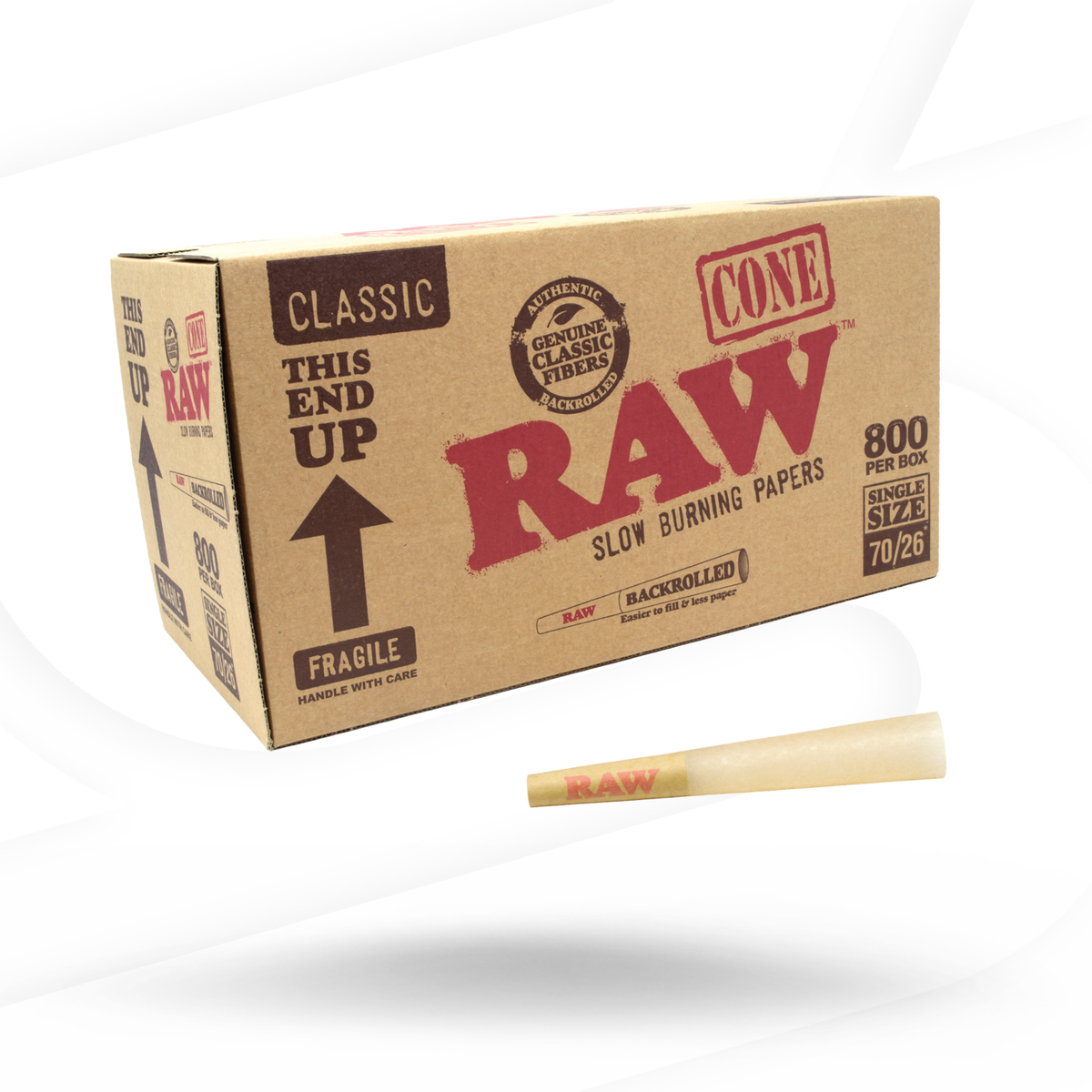 RAW Classic Single Size 70/26 | Bulk Box|  800 Cones RAW Cones RAWT-CNCL-2601 esd-official