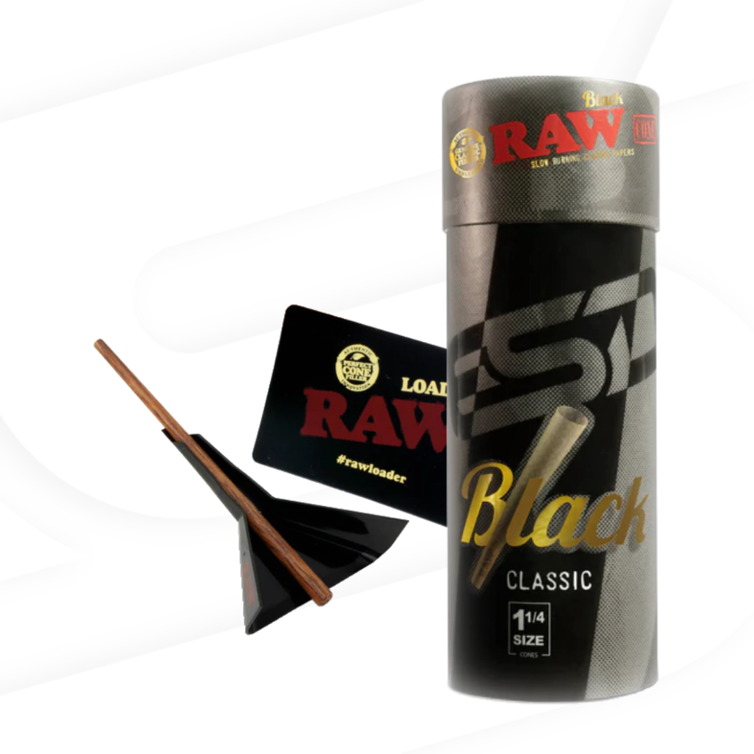 RAW Cone Loader Bundle with 50 Black Classic Cones Bundles BNDL-RABK-1401 esd-official