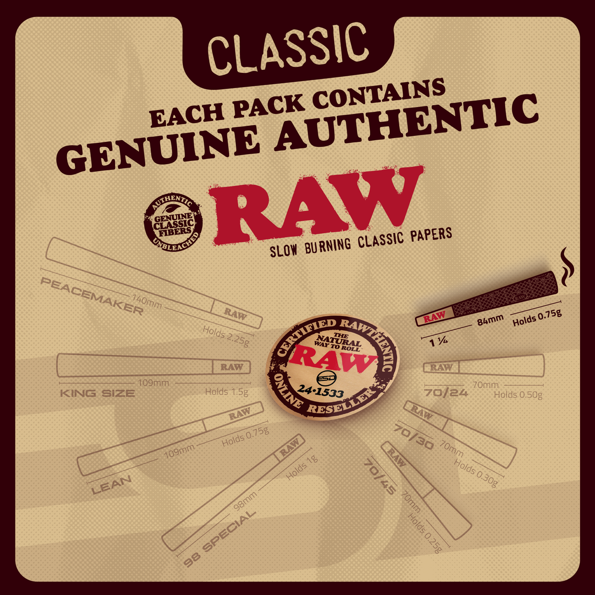 RAW Cones Classic 1 1/4 - Slow Burning Rolling Papers RAW Cones esd-official