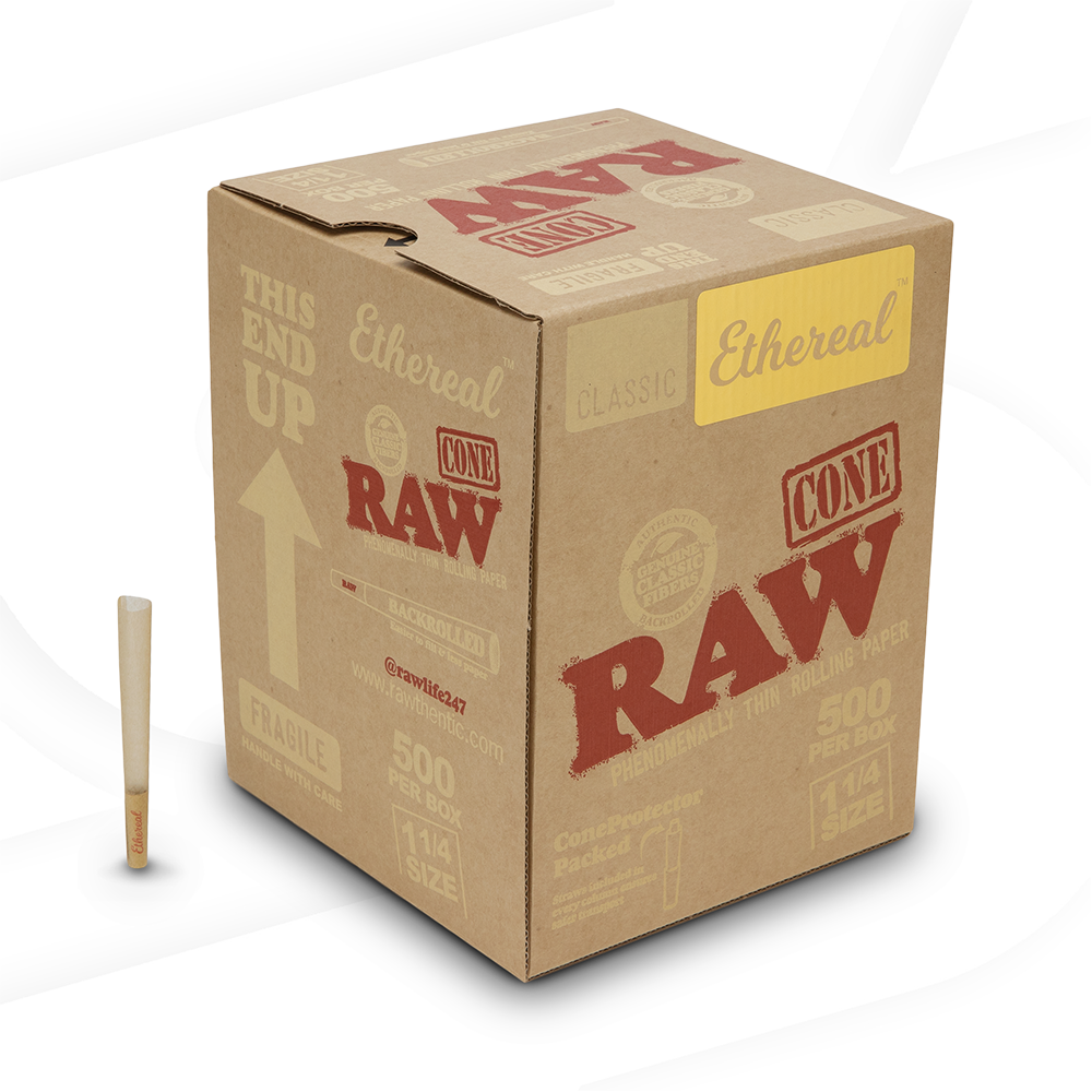 RAW Ethereal 1 1/4 Cones | Bulk Box | 500 Cones RAW Cones RAWT-CNET-1401 esd-official