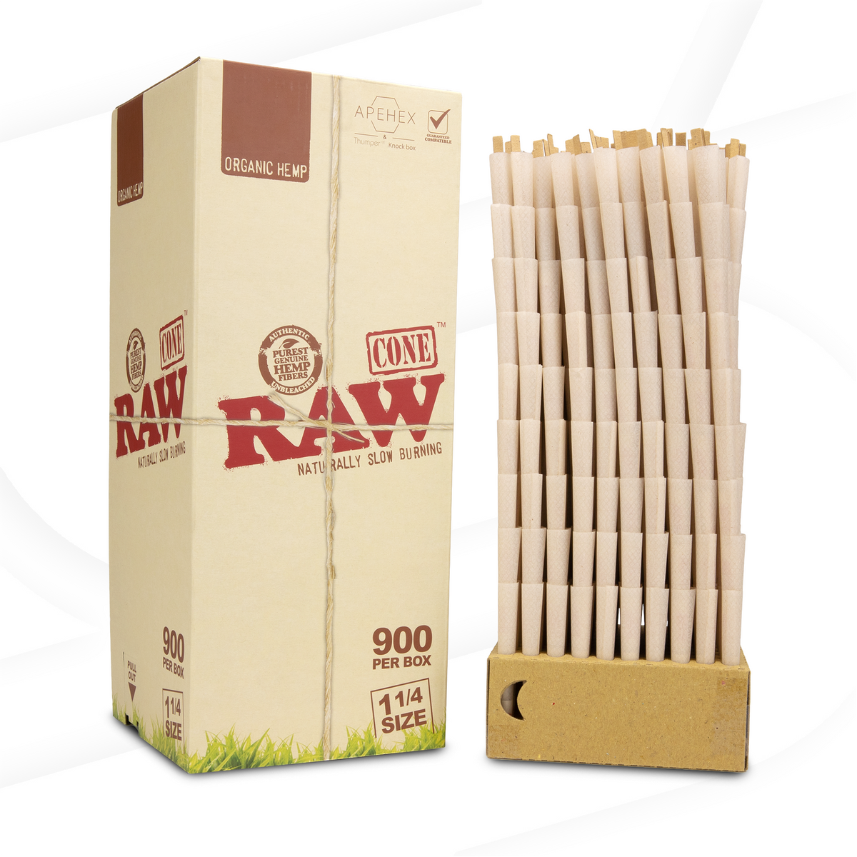 RAW Organic 1¼ Cones | Bulk Box | 900 Cones RAW Cones RAWT-CNOH-1402 esd-official