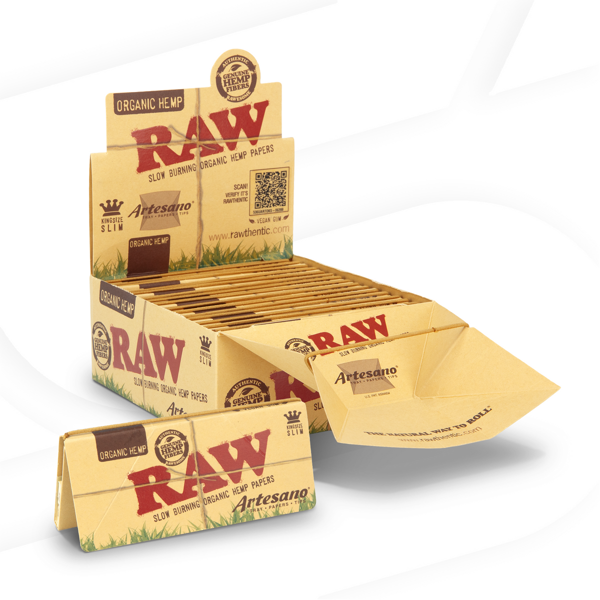 RAW Organic Hemp Artesano King Size Slim Rolling Papers Rolling Papers RAWB-RPOH-KL02 esd-official