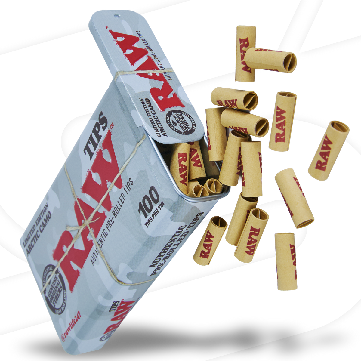 RAW Pre-Rolled Arctic Camo Tin Tips Rolling Tips RAWB-RATH-0042_1/6 esd-official