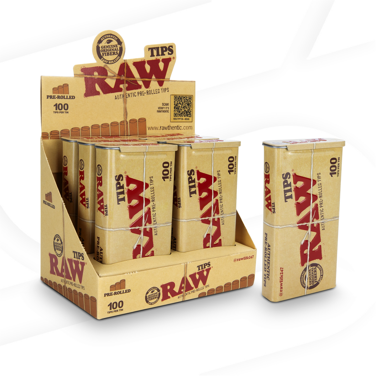 RAW Pre-Rolled Tips Tin Rolling Tips RAWB-RATH-0009 esd-official