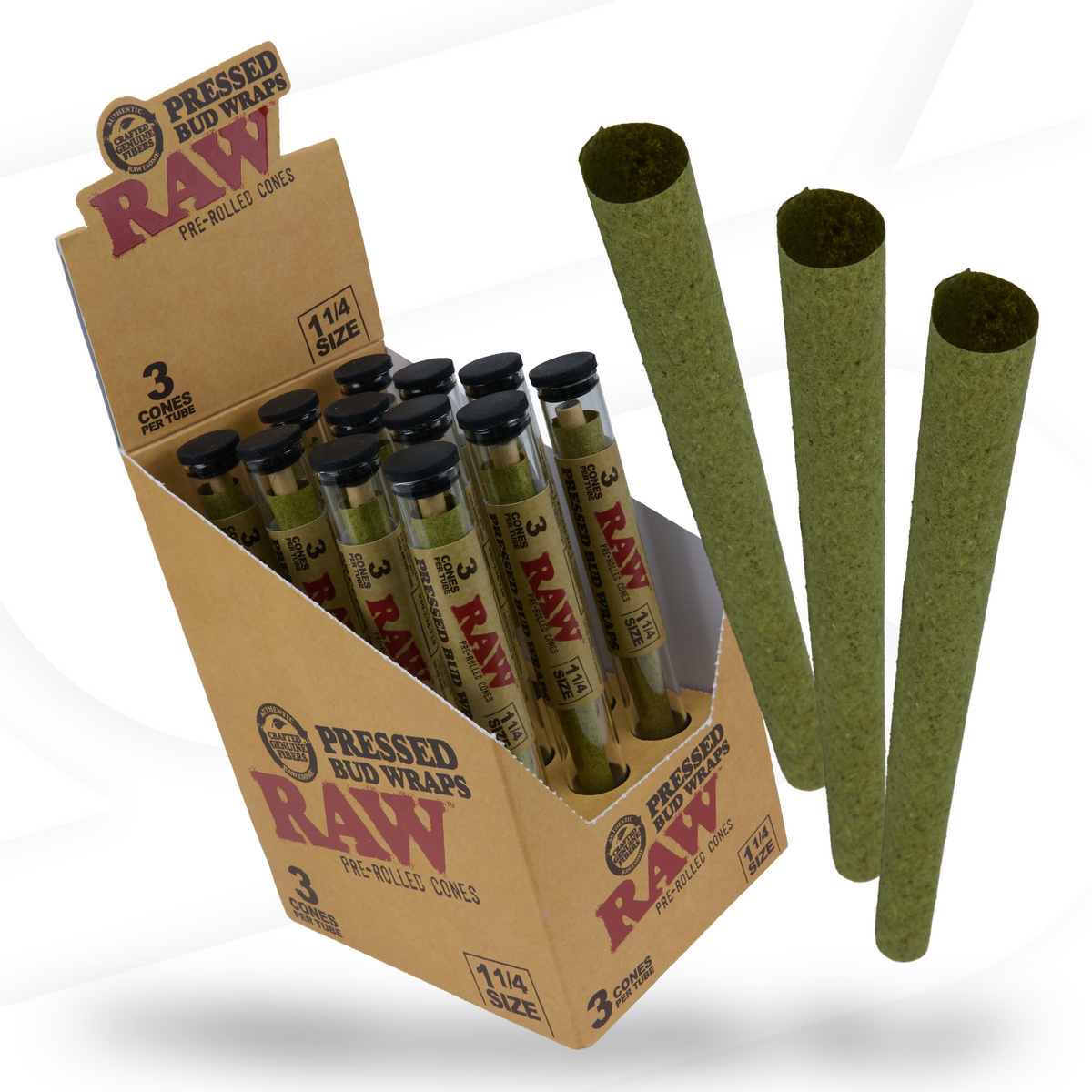 RAW Pressed Bud Wraps RAW Cones RAWB-CNPB-1401 esd-official