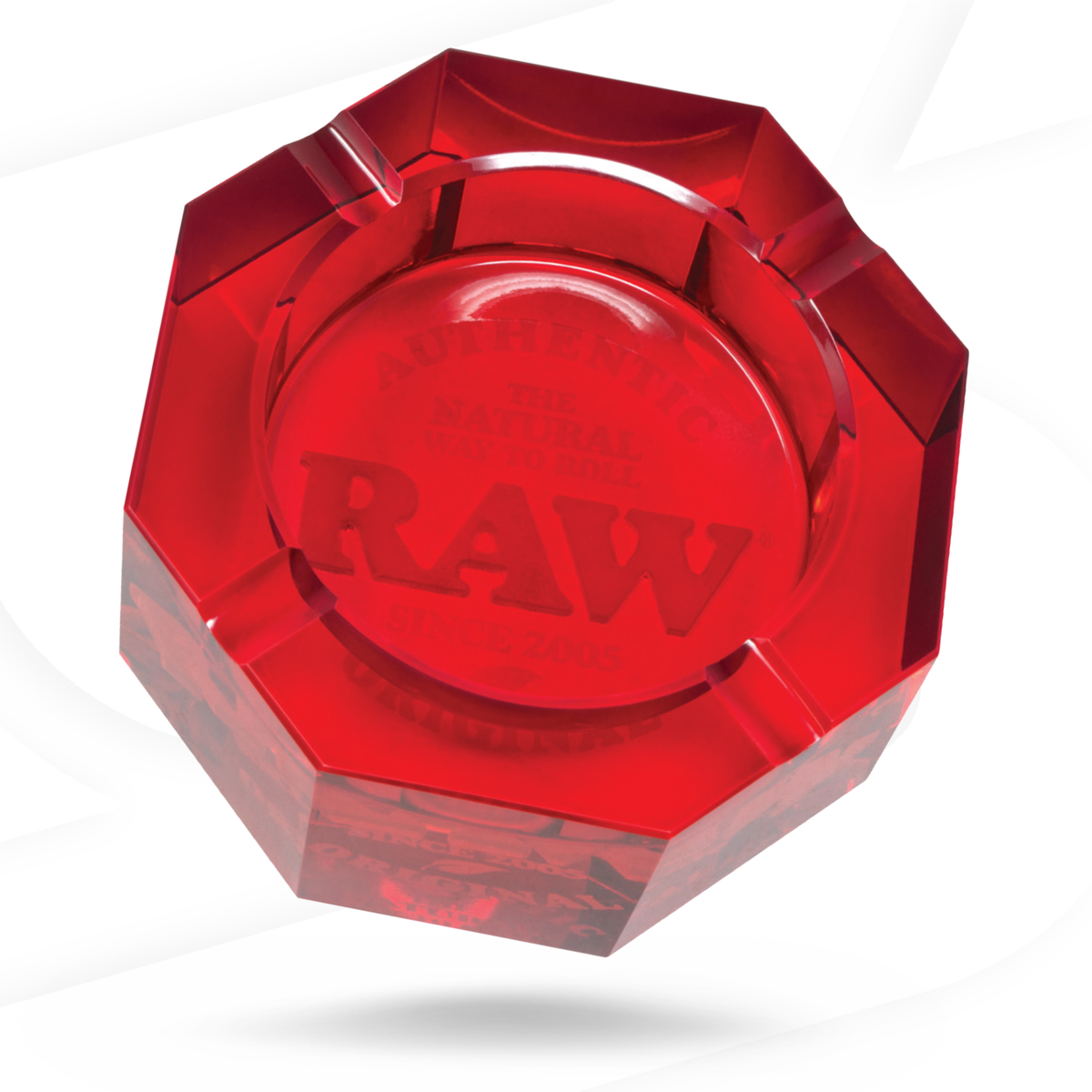 RAW Red Glass Ashtray Rolling Trays RAWU-RAAS-0012 esd-official