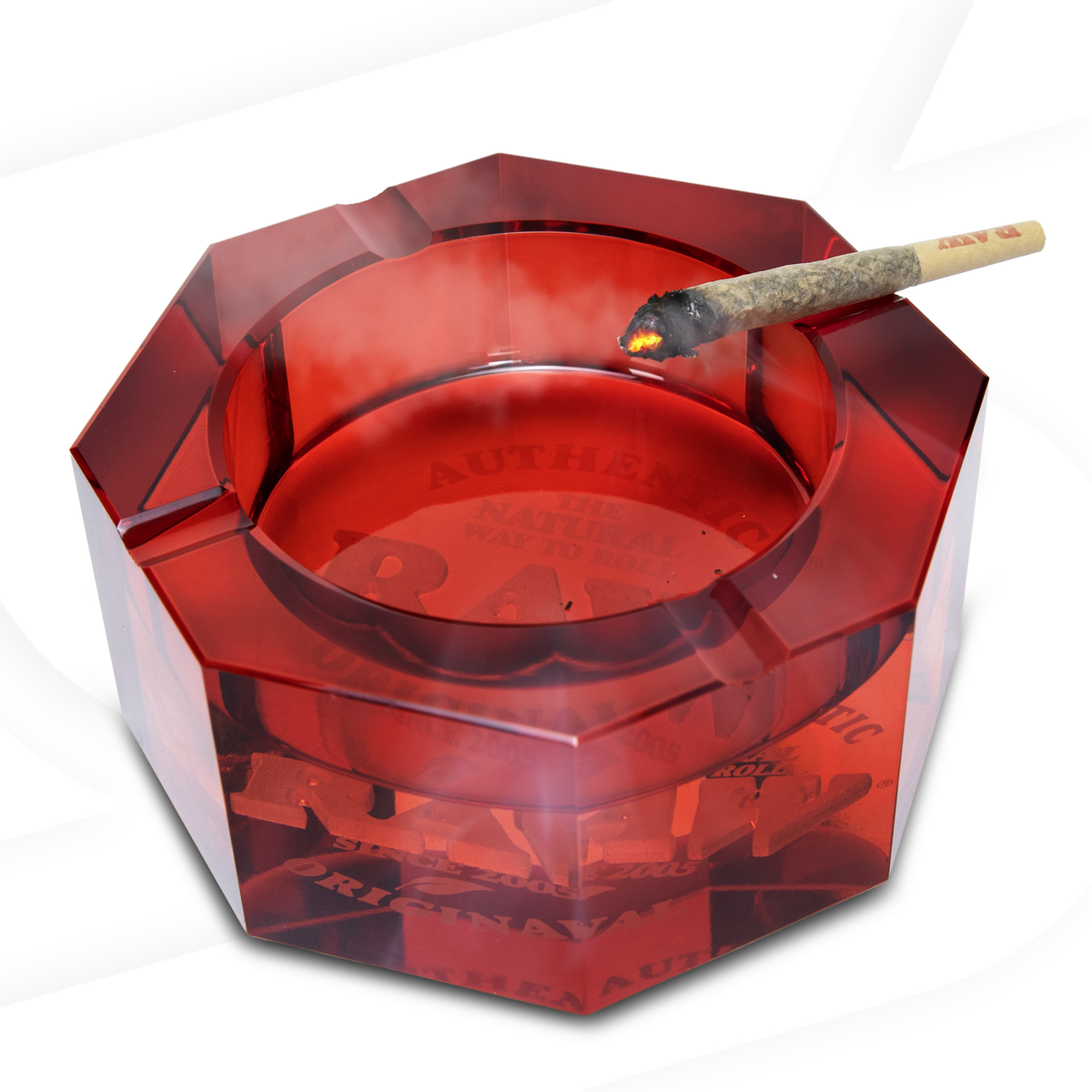 RAW Red Glass Ashtray Rolling Trays RAWU-RAAS-0012 esd-official